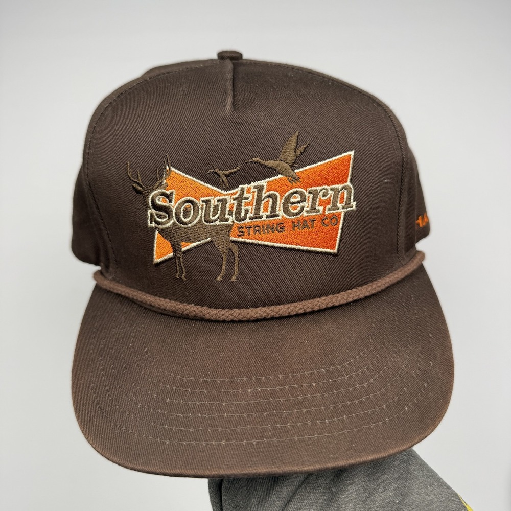 Southern String Hat Co Hat Cap Snap Back One Size Brown Deer Rope Mens Outdoor
